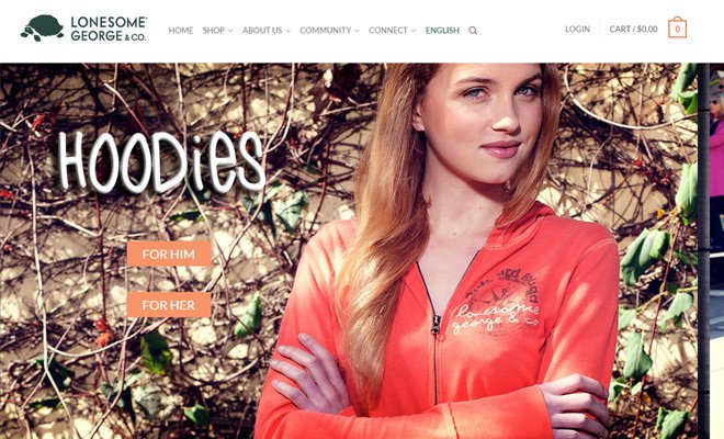 lonesome george shopify website homepage