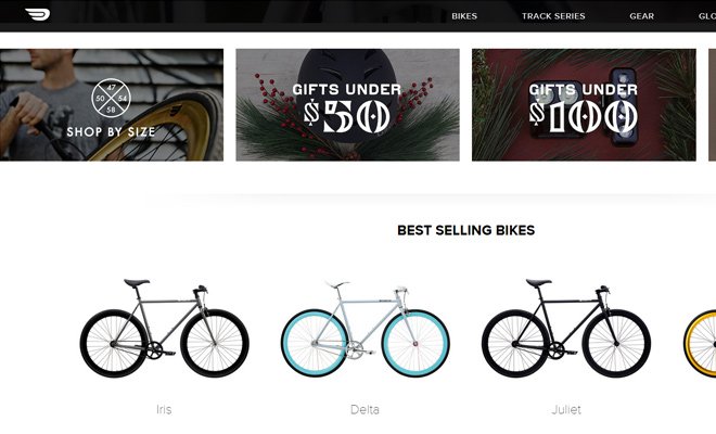 bicycles shopify website homepage purefix