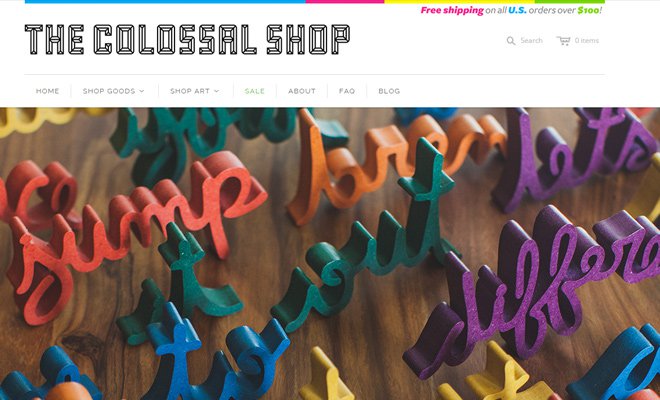 colossal shop website ecommerce shopify