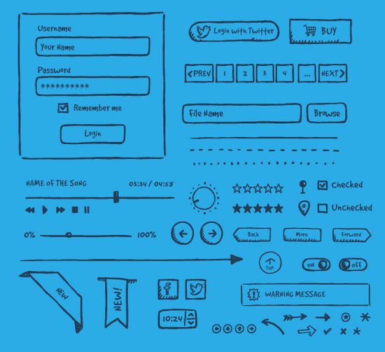 hand-drawn ui