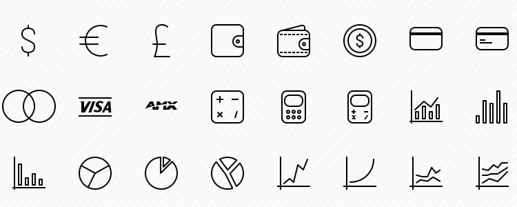 Vector Business Icons for iOS 8, iOS 7 & Android