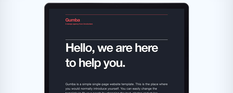 Gumba Single-Page Website Template