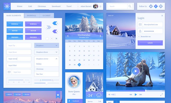 snowflake ui kit sketch freebie