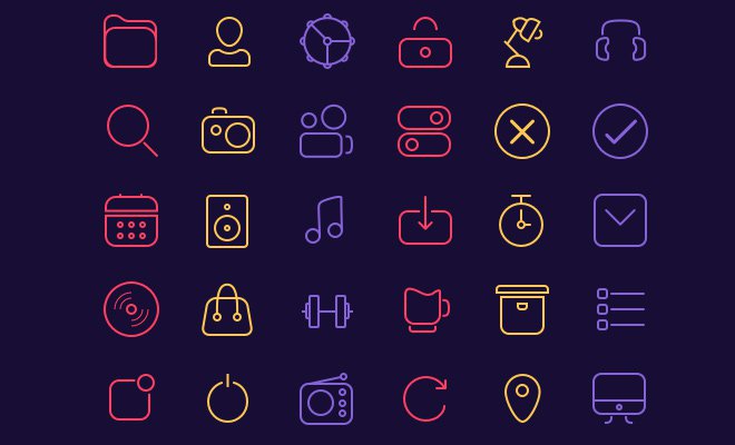 30 freebie line icons sketch