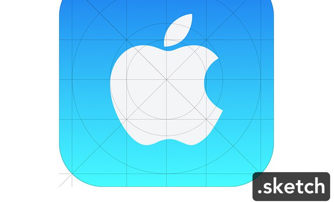 blue apple ios7 app icon freebie sketch