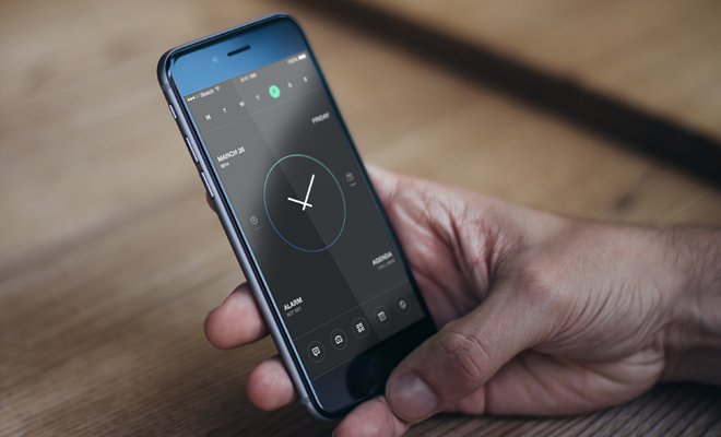 dark iphone app ui hiomepage freebie