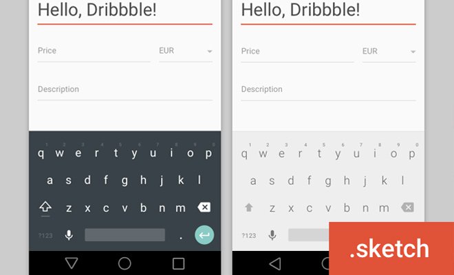 android keyboard lollipop sketch freebie