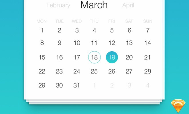 datepicker sketch freebie ui