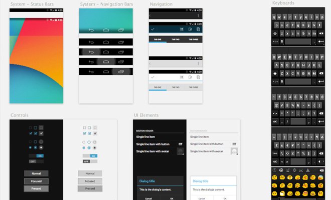 android sketch ui kit freebie