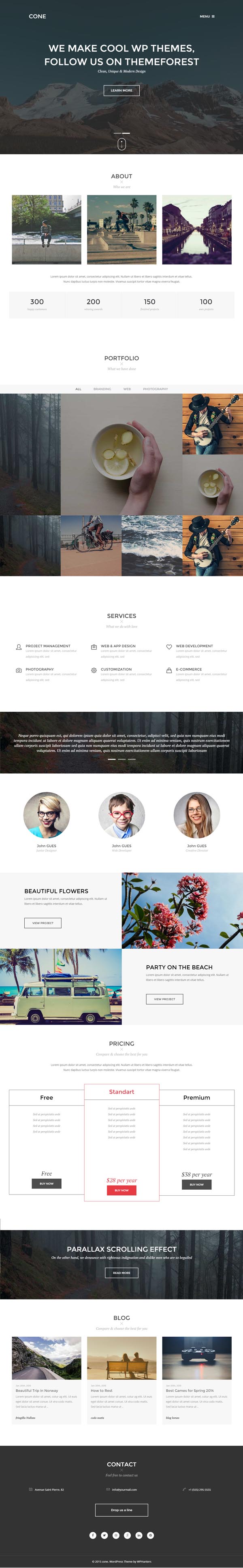 Cone – Onepage WordPress Theme