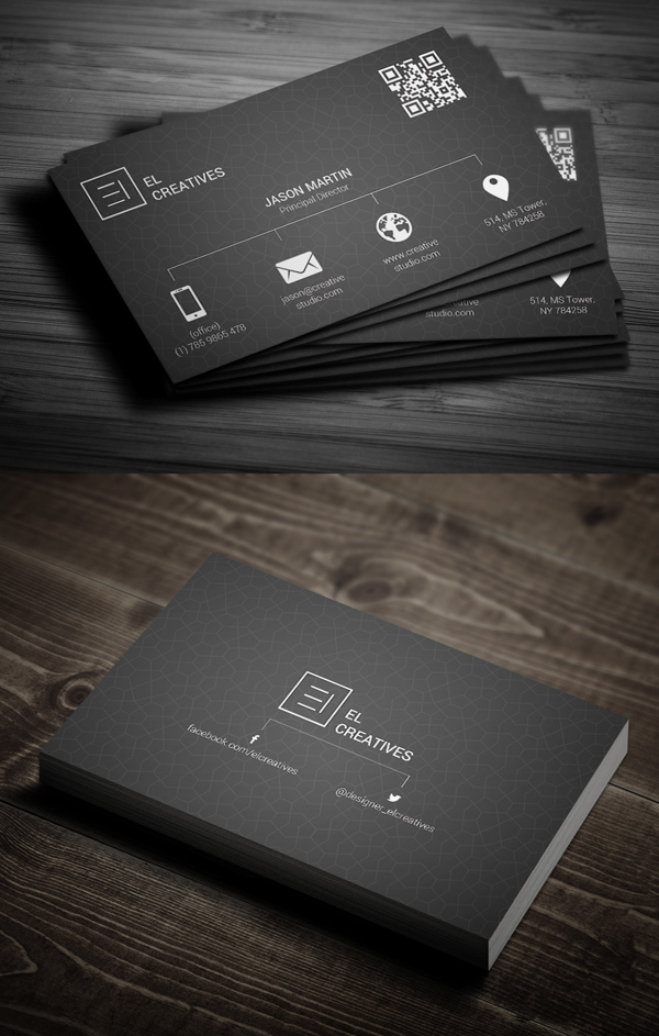 Metro Dark Business Card