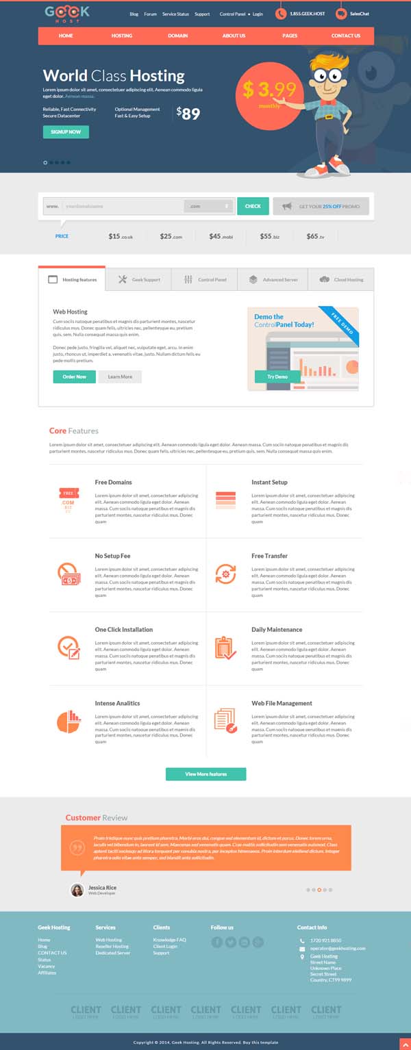 GeekHost - Responsive Hosting Company Web Template