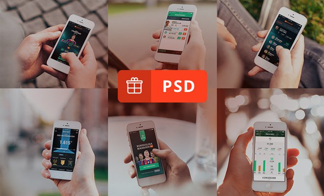 six photorealistic iphone5 mockups free