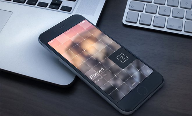 dark iphone6 3d phone render design