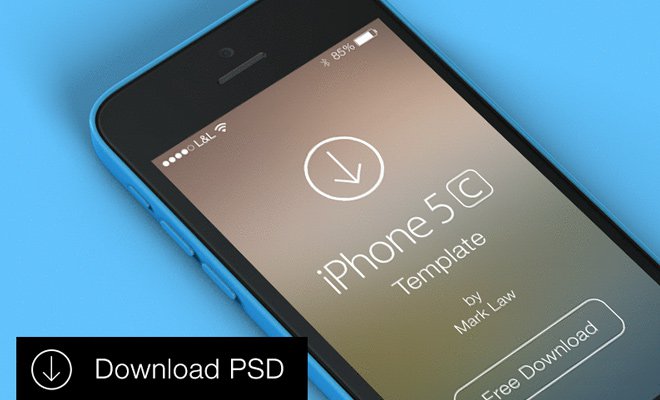 psd freebie iphone 5c mockup perspective