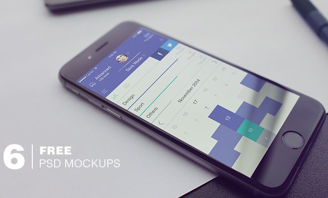 six freebie psd iphone mockups ui