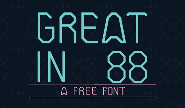 Great In 88 Free Font Family for tech related design projects