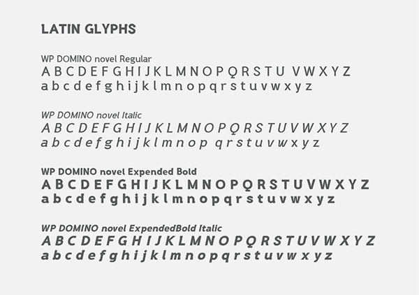 WP DOMINO novel font letters