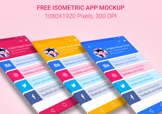 isometric app mockup