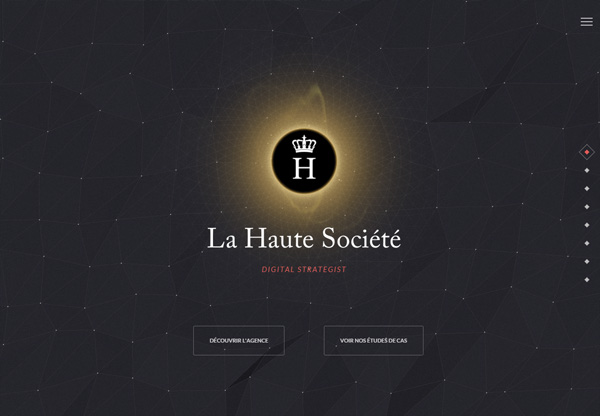 Dark web design example: La Haute Société