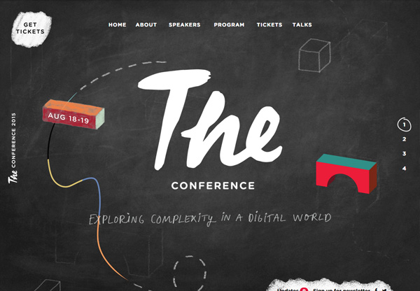 Dark web design example: The Conference 2015