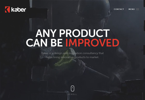 Dark web design example: Kaber Technologies