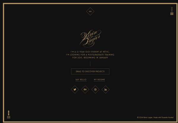 Dark web design example: Kévin Lagier's Portfolio