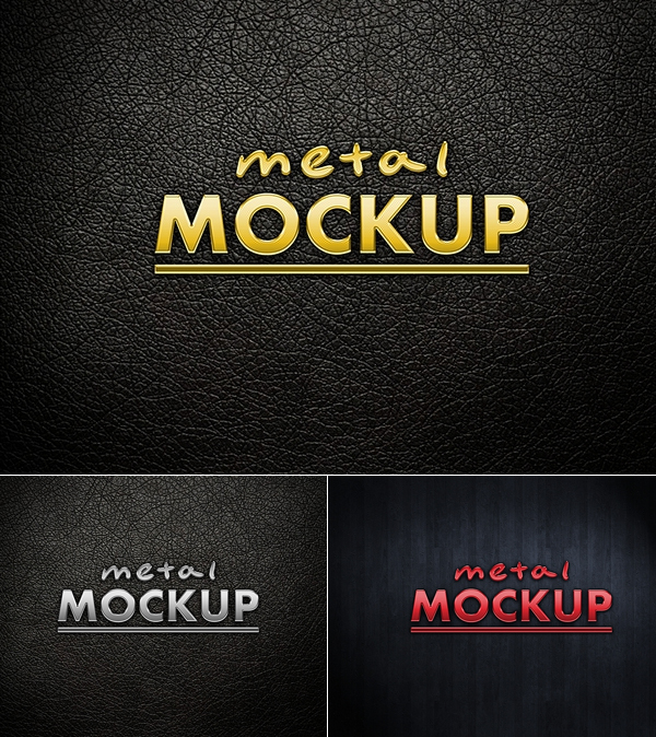 Free Metal Logo PSD Mockup