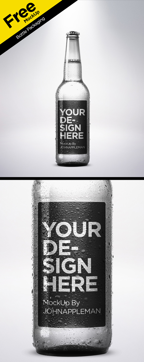 Free PSD MockUp Bottle Packaging