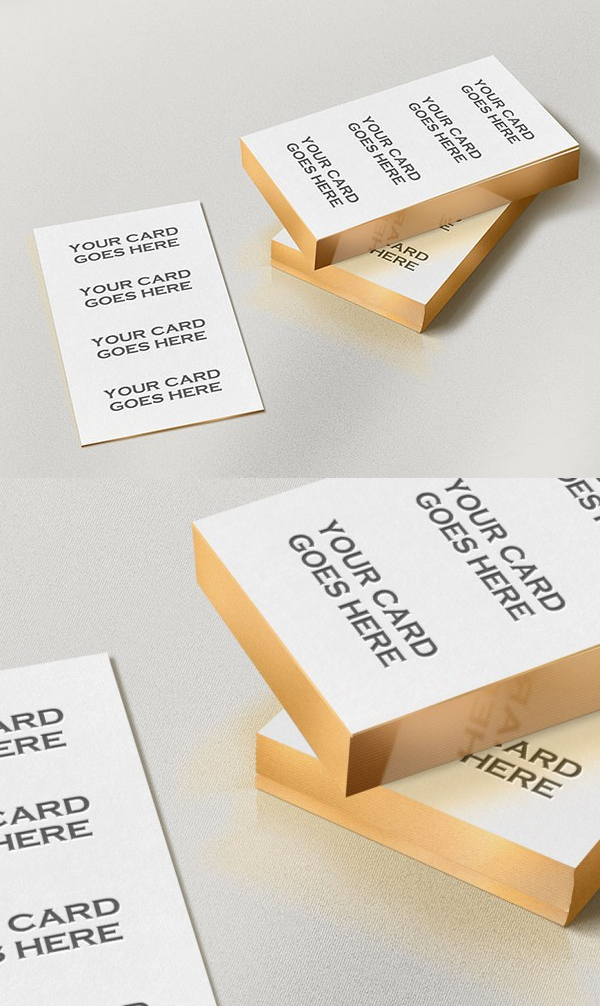 Free Gold Edge Letterpress Business Card Mockup