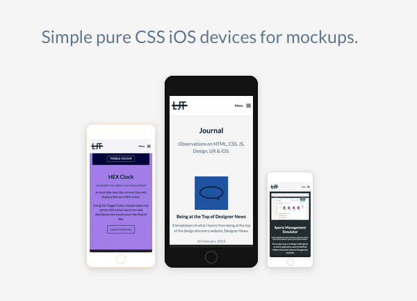 CSS Devices - Simple pure CSS iOS devices for mockups by Luke James Taylor