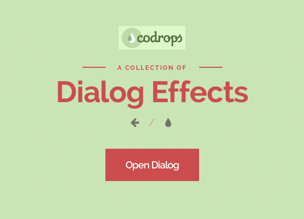 Inspiration For Dialog Effects by Codrops