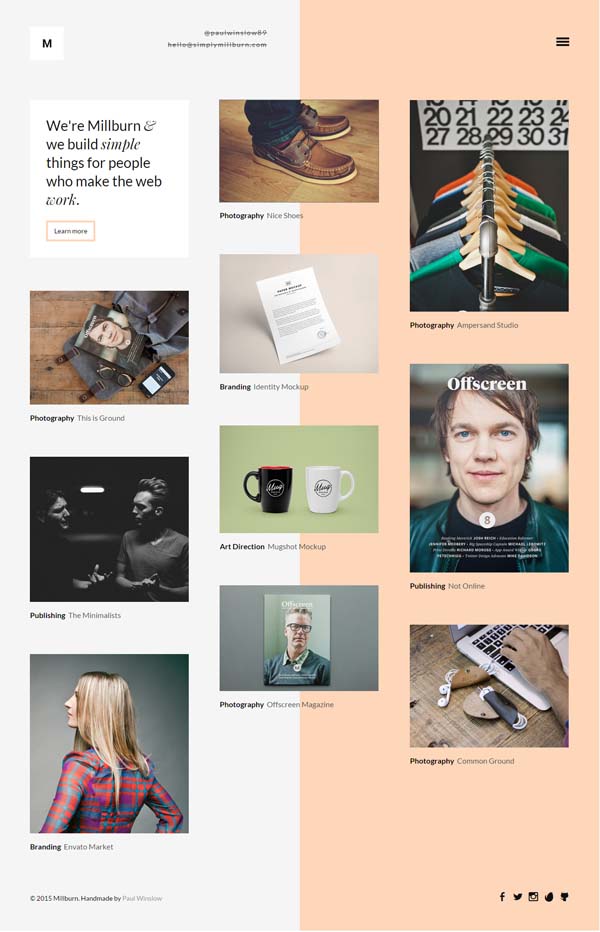 Millburn – Minimalist Portfolio Theme