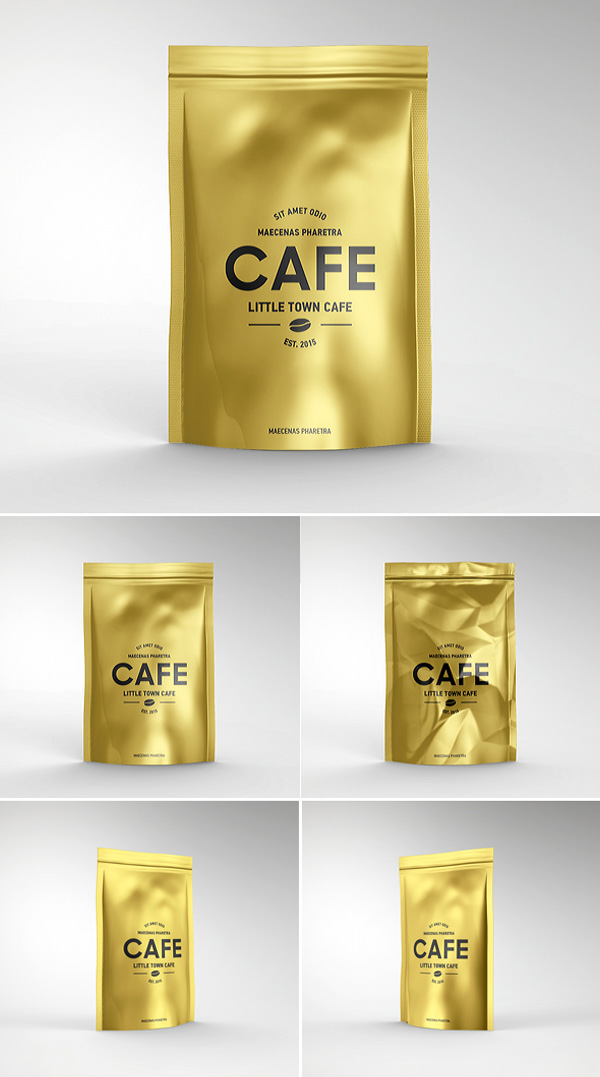 Foil Bag Pack Mockup PSD Template