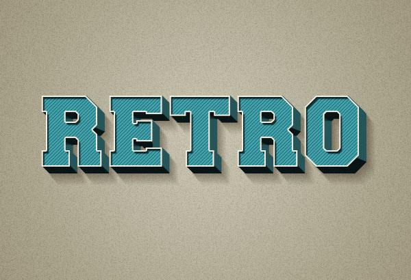 Free 3D Retro Text Effect PSD Format