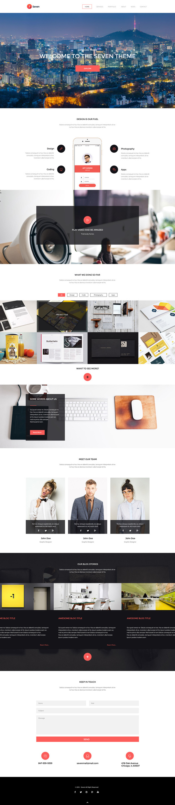 Seven - Creative Portofolio PSD Template