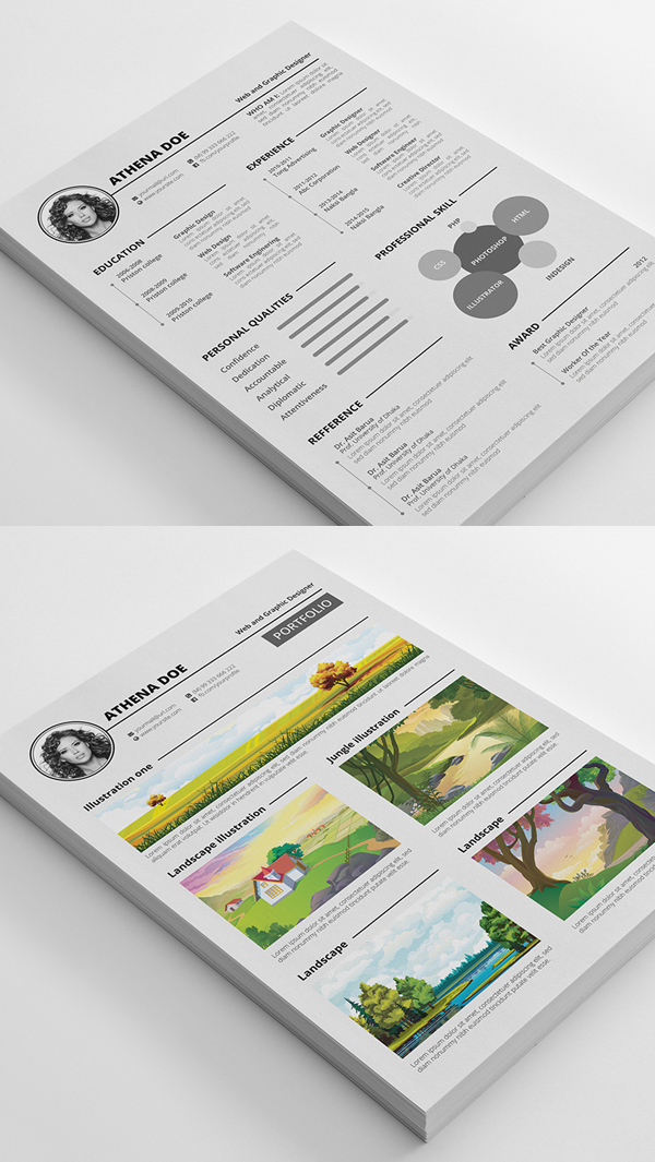 Free Modern Resume PSD Template