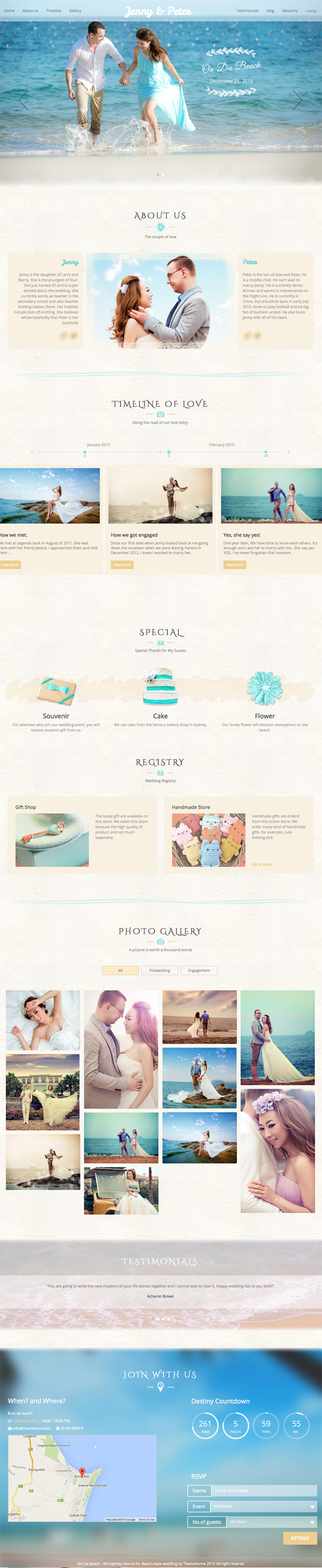 On Da Beach - Wedding WordPress Theme