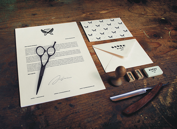 Barba Bird Identity Stationery Items