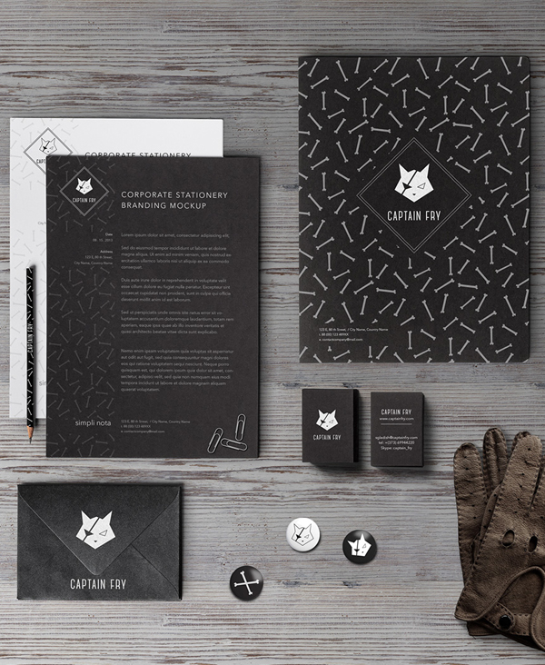 Captain Fry corporate Identity Stationery Items