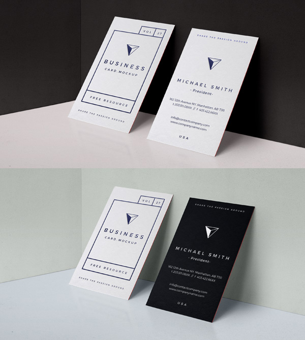 Free PSD Embose Business Card Mock-Up