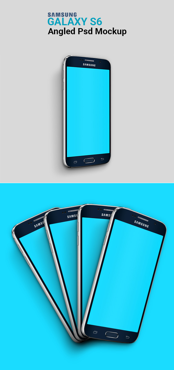 Free Samsung Galaxy S6 Angled Psd Mockup