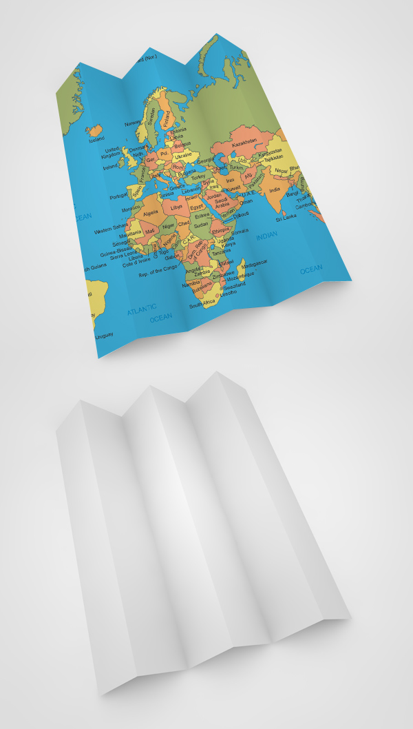 Free White Map PSD Mockup