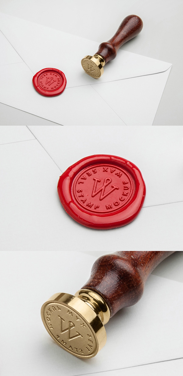 Wax Seal Stamp PSD MockUp