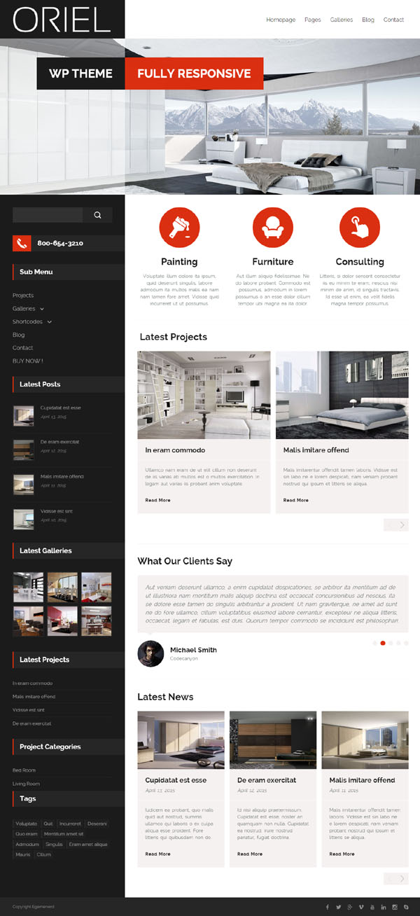 ORIEL – Responsive Interior Design WordPress Theme