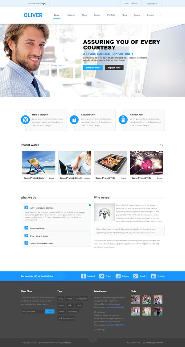 Oliver – Responsive Multipurpose WordPress Theme