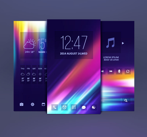 Mobile Themes Design Vector