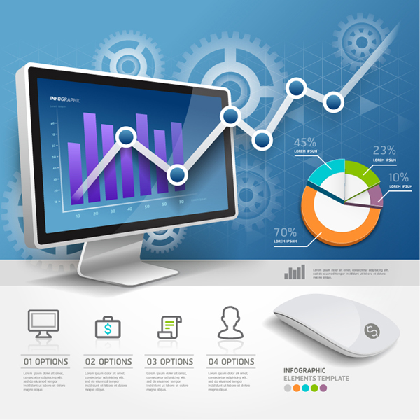 Digital Products Infographic Template Vector