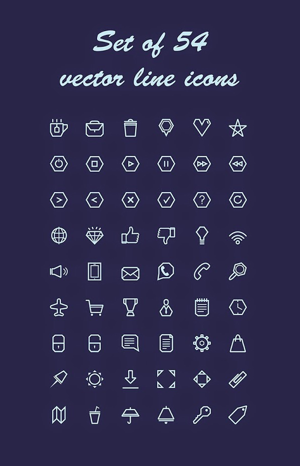 Line Icon Set Free Vector PSD