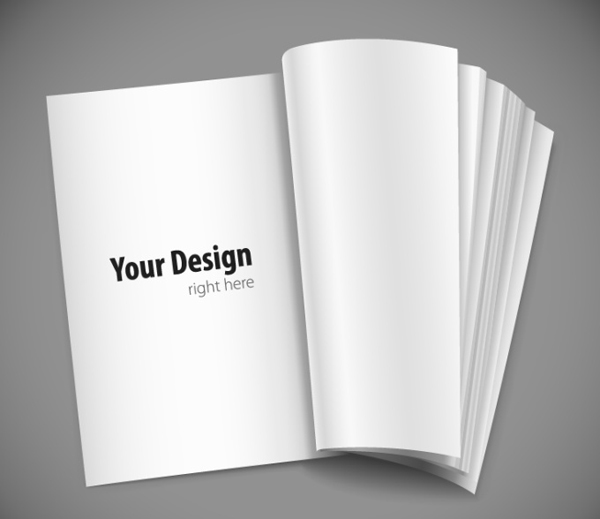 Blank Book Template Vector PSD